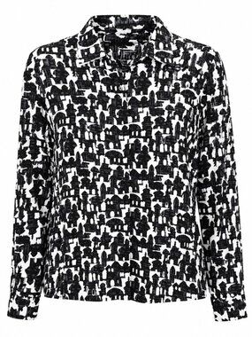 RAOUL Black & White Silk Blouse – US 4 / UK 8